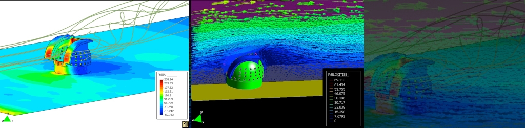 Simulation of turbulent flow around observation sites to determine the optical quality